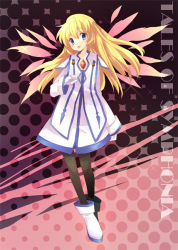 Rule 34 | 00s, 1girl, bad id, bad pixiv id, black pantyhose, blonde hair, blue eyes, colette brunel, copyright name, gloves, pantyhose, retei, solo, tales of (series), tales of symphonia, wings