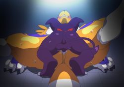 Rule 34 | 1boy, 1girl, 68, 2017, animal hands, animated, animated png, bridal gauntlets, censored, claws, clenched teeth, digimon, digimon (creature), digimon tamers, erection, faceless, faceless male, facial mark, feet, furry, hetero, impmon, looping animation, lying, mating press, missionary, mosaic censoring, neckerchief, on back, renamon, sex, size difference, smaller dominant, tagme, teeth, vaginal