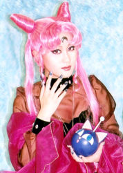 Rule 34 | asian, bishoujo senshi sailor moon, bishoujo senshi sailor moon r, black lady (sailor moon), chibi usa, cosplay, double bun, fingernails, hair bun, long fingernails, long hair, lowres, photo (medium), pink hair, wicked lady
