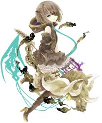 Rule 34 | 1girl, absurdres, bad id, bad pixiv id, bare shoulders, boots, bow (weapon), brown dress, brown footwear, brown gloves, brown hair, brown thighhighs, commentary request, dress, elbow gloves, eyepatch, gloves, green eyes, gretel (sinoalice), high heel boots, high heels, highres, holding, holding bow (weapon), holding weapon, hood, hood down, looking at viewer, looking to the side, male focus, parted lips, short hair, simple background, sinoalice, sleeveless, sleeveless dress, smile, solo, spine, thigh boots, thighhighs, tsukiyo (skymint), weapon, white background