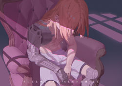 Rule 34 | 1boy, abs, absurdres, automail, blonde hair, chair, commentary request, depressed, edward elric, faceless, faceless male, fullmetal alchemist, highres, indoors, long hair, looking down, male focus, mechanical arms, shorts, single mechanical arm, sitting, solo, topless male, yellow eyes, yetecong