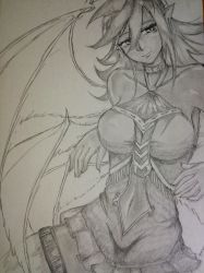 Rule 34 | 1girl, armlet, bare shoulders, bracelet, breasts, choker, covered erect nipples, darklord ixchel, demon girl, demon wings, dress, duel monster, earrings, fang, female focus, full body, gluteal fold, gradient background, halo, head wings, highres, jewelry, long hair, looking at viewer, monochrome, multicolored clothes, multicolored dress, multiple wings, navel, open mouth, pointy ears, purple eyes, purple hair, shoes, short dress, smile, solo, stomach, thighhighs, torn clothes, torn thighhighs, white thighhighs, wings, yellow footwear, yu-gi-oh!, yu-gi-oh!jewelry