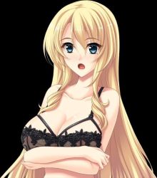 Rule 34 | 1girl, blonde hair, blue eyes, bra, breasts, large breasts, mizunashi nadia, murakami teruaki, toriko no (series), toriko no shizuku, underwear