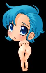 Rule 34 | 1girl, animated, animated gif, ass, ass shake, blue eyes, blue hair, matching hair/eyes, nude, solo