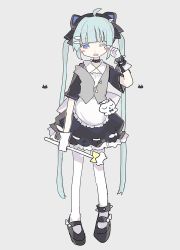 Rule 34 | 1girl, ahoge, animal hat, anklet, aqua hair, black bracelet, black collar, black footwear, black hat, blue eyes, blush, blush stickers, bracelet, cat hat, charm (object), collar, frills, gloves, grey background, hair ornament, hairclip, hat, hat ornament, highres, hl nmi, holding, holding wand, jewelry, long hair, magical girl, one eye closed, open mouth, original, pantyhose, rubbing eyes, simple background, sleepy, solo, spiked bracelet, spiked collar, spikes, standing, stuffed animal, stuffed cat, stuffed toy, twintails, very long hair, wand, white gloves, white pantyhose