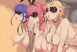 Rule 34 | 2boys, 3girls, ahegao, asuna (sao), azur lane, black blindfold, black choker, black one-piece swimsuit, blindfold, bouncing breasts, braid, breasts, bremerton (azur lane), bremerton (kung fu cruiser) (azur lane), brown hair, caisan, choker, commentary request, french braid, genshin impact, grabbing another&#039;s hair, grey hair, hair bun, hetero, implied sex, large breasts, long hair, motion lines, multiple boys, multiple girls, netorare, nipple piercing, nipple rings, nipples, nose hook, nude, official alternate hairstyle, one-piece swimsuit, open mouth, piercing, pink hair, purple hair, raiden shogun, sex, sex from behind, simple background, slingshot swimsuit, swimsuit, sword art online, tongue, tongue out