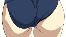 Rule 34 | 1girl, akane-iro ni somaru saka, ass, ass focus, highres, nagase minato, non-web source, one-piece swimsuit, school swimsuit, simple background, solo, swimsuit, vector trace, white background