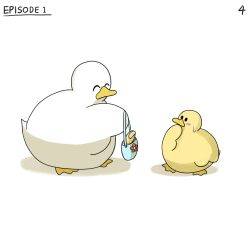Rule 34 | bag, bird, blush stickers, commentary, corn, diva (hyxpk), duck, english commentary, english text, hand on own face, highres, holding, no humans, numbered, original, shoulder bag, smile, sweatdrop