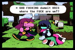 Rule 34 | 1girl, 2boys, 2others, 9twoeight, animated, animated gif, baldi&#039;s basics, bird, black footwear, blue hair, blue skin, bracelet, cat, chibi, chicken, colored sclera, colored skin, computer, copyright request, cuphead (game), deltarune, english text, epilepsy warning, five nights at freddy&#039;s, flower, frisk (undertale), furry, furry male, goddamn it kris (meme), jewelry, kris (deltarune), laptop, light bulb, long hair, looking at another, meme, mewo, minecraft, multiple boys, multiple others, omori, purple hair, ralsei, shaded face, short hair, spamton g. spamton, spiked bracelet, spikes, spooky&#039;s house of jump scares, susie (deltarune), tissue box, undertale, white footwear, yellow sclera, yellow skin, yume nikki