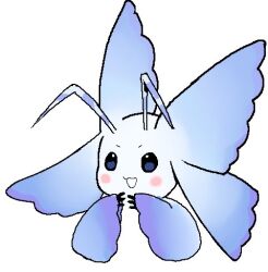 Rule 34 | antennae, blue eyes, blush, butterfly wings, digimon, digimon (creature), insect wings, lowres, morphomon, solo, wings