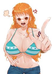 Rule 34 | 1girl, absurdres, angry, breasts, highres, large breasts, nami (one piece), one piece, solo