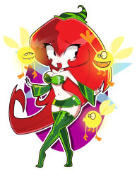 Rule 34 | absurdres, betilla, betilla (rayman), boots, full body, highres, lipstick, long hair, makeup, oigresd, rayman, red hair, red lips, skirt, thigh boots, white background