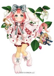 Rule 34 | 1girl, animal hood, basket, blush, bow, bowtie, checkerberry (flower knight girl), commentary request, easter, easter egg, egg, flower, flower knight girl, frilled shorts, frills, full body, green eyes, grin, gun, hood, long hair, looking at viewer, official art, pantyhose, paw shoes, pico (p i c o), pink hair, pom pom (clothes), rabbit hood, shorts, simple background, smile, solo, standing, tachi-e, very long hair, weapon, white background, yellow pantyhose