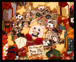 Rule 34 | adeleine, angel wings, bird, birthday, blue eyes, blush, bow, box, bug, butterfly, candy, cat, chuchu (kirby), colored sclera, coo (kirby), cyclops, dark matter (kirby), dark matter (samurai), dark meta knight, dark mind (orb), dark nebula, daroach, dated, dew-spiegel, envelope, everyone, fish, flower, food, galacta knight, gift, gift box, gooey (kirby), grass, hamster, hat, highres, insect, kaboola, kine (kirby), king dedede, kirby, kirby (series), kracko, lalala (kirby), lollipop, lololo (kirby), looking at viewer, lying, marx (kirby), mask, meta knight, mirror, nago (kirby), nightmare (kirby), nintendo, on back, one-eyed, one eye closed, paintbrush, palette (object), photo (object), pillow, pitch (kirby), red sclera, ribbon, ribbon (kirby), rick (kirby), rose, shadow kirby, smile, star (symbol), tongue, tree, waddle dee, waddle doo, whispy woods, wings, wink, zero (kirby), zero two (kirby)