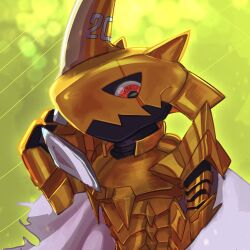Rule 34 | 1other, cape, digimon, digimon (creature), highres, looking at viewer, other focus, solo, zubamon