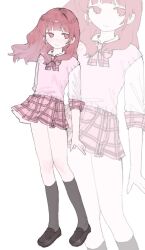 Rule 34 | 1girl, chikuwa (tikuwa primagi), closed mouth, collared shirt, full body, harune aira, kneehighs, loafers, long hair, looking at viewer, miniskirt, pink skirt, pink vest, plaid, plaid skirt, pleated skirt, pretty rhythm, pretty rhythm aurora dream, pretty series, red eyes, red hair, school uniform, shirt, shoes, skirt, socks, solo, standing, vest, white background, white shirt, zoom layer