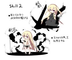 Rule 34 | 1girl, blonde hair, braid, chibi, flat chest, hasumi takashi, lilium e kravis, long hair, looking at viewer, nude, pixiv fantasia, pixiv fantasia 5, simple background, solo, translation request, very long hair, white background