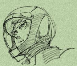 Rule 34 | 1boy, cosmo yuki, densetsu kyojin ideon, helmet, pilot suit, sketch