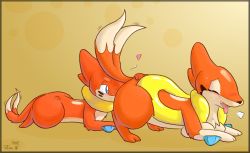 Rule 34 | all fours, blush, breasts, buizel, cleavage, creatures (company), floatzel, furry, game freak, gen 4 pokemon, licking, nintendo, oral, pokemon, pokemon (creature), smile, tail