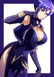 Rule 34 | 1girl, absurdres, blue eyes, blue hair, breasts, cleavage, female focus, fire emblem, fire emblem: the blazing blade, highres, large breasts, nintendo, short hair, smile, solo, tagme, thick thighs, thighs, to (tototo tk), ursula (fire emblem), wide hips