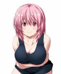 Rule 34 | 10s, 1girl, alternate costume, animated, bare arms, bare shoulders, blinking, blush, breast hold, breasts, breathing, cleavage, collarbone, crossed arms, emofuri, female focus, happy, large breasts, leaning forward, looking at viewer, looping animation, medium hair, nori tamago, pink eyes, pink hair, red eyes, saigyouji yuyuko, short hair, simple background, sleeveless, smile, solo, standing, tareme, touhou, upper body, video, white background