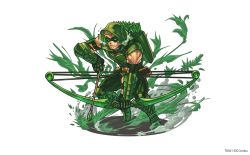 Rule 34 | 1boy, arrow (projectile), bow (weapon), dc comics, domino mask, facial hair, full body, green arrow, hood, male focus, mask, official art, puzzle &amp; dragons, quiver, smoke, solo, stubble, weapon