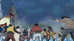 Rule 34 | animated, animated gif, attack, earthquake, edward newgate, facial hair, fighting, giant, john giant, lowres, male focus, marineford, marines, military, military uniform, mustache, one piece, pirate, uniform, weapon, whitebeard