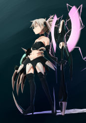 Rule 34 | axe, brown eyes, claws, double bladed axe, personification, silver hair, solo, specineff (series), specineff 13 the war, virtual on, wadapen, weapon