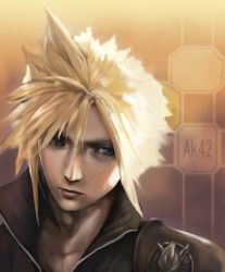 Rule 34 | 00s, 1990s (style), 1boy, bad id, bad pixiv id, cloud strife, final fantasy, final fantasy vii, final fantasy vii advent children, highres, male focus, miche, realistic, solo, spiked hair