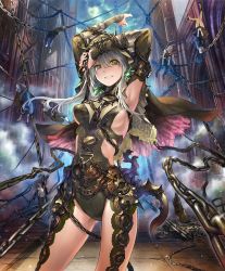 Rule 34 | 1girl, arms up, artist request, bound, breasts, chain, church, cygames, faceless, faceless male, grey hair, grin, habit, impossible clothes, long hair, multiple boys, multiple girls, nun, official art, revealing clothes, shadowverse, shingeki no bahamut, sideboob, sister of punishment, smile, yellow eyes