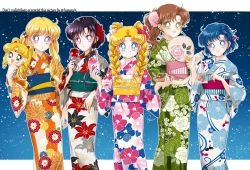 Rule 34 | aino minako, bishoujo senshi sailor moon, hanarain, highres, hino rei, japanese clothes, kimono, kino makoto, mask, mizuno ami, sarashina kau, tsukino usagi