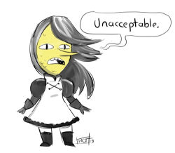 Rule 34 | 10s, 1boy, 2013, adventure time, agnes oblige, bravely default: flying fairy, bravely default (series), catchphrase, chibi, crossdressing, crossover, dated, dress, earl of lemongrab, english text, food, fruit, gloves, h caldwell tanner, lemon, long hair, lowres, male focus, open mouth, signature, simple background, solo, standing, white background
