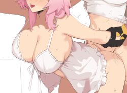 Rule 34 | 2girls, ass, babydoll, bent over, breasts, cleavage, crop top, doggystyle, futa with female, futanari, gloves, head out of frame, highres, holding another&#039;s wrist, honkai: star rail, honkai (series), large breasts, march 7th (honkai: star rail), multiple girls, pink hair, sex, sex from behind, soulnark, stelle (honkai: star rail), sweat, tongue, tongue out, trailblazer (honkai: star rail), unfinished, white babydoll