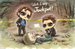 Rule 34 | 10s, 3boys, bad id, bad pixiv id, brothers, brown hair, corpse, dean winchester, english text, formal, gun, image sample, kio09, male focus, md5 mismatch, multiple boys, poking, sam winchester, siblings, suit, sunglasses, supernatural (tv series), weapon
