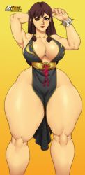 Rule 34 | 1girl, alternate costume, breasts, capcom, chinese clothes, chun-li, jay-marvel, large breasts, pelvic curtain, solo, street fighter, thick thighs, thighs, wide hips