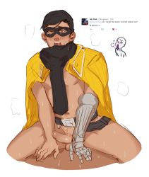 Rule 34 | 2boys, ahegao, anal, blush, bottomless, cassidy (overwatch), cum, erection, francishsie, highres, male focus, male penetrated, mask, multiple boys, open mouth, overwatch, overwatch 1, penis, sex, sitting, sitting on person, solo focus, sweat, yaoi
