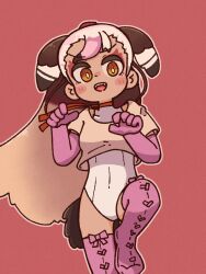 Rule 34 | 1girl, bird girl, bird tail, bird wings, boots, brown eyes, brown hair, choker, egyptian goose (kemono friends), elbow gloves, feathered wings, gloves, grey hair, head wings, highres, kemono friends, leotard, long hair, looking at viewer, multicolored hair, pink background, shirt, simple background, solo, sorairo meronpan, tail, two-tone hair, wings