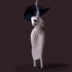 Rule 34 | 1girl, 2021, 3d, alcina dimitrescu, alex grey 3d, animated, ass, back, bare legs, black flower, black footwear, black gloves, black hair, black hat, black rose, breasts, capcom, cigarette, cigarette holder, cleavage, close-up, collarbone, commentary, dress, earrings, english commentary, evil grin, evil smile, female focus, flower, from behind, full body, gloves, glowing, glowing eyes, gradient background, grey dress, grin, hand on own hip, hat, high heels, highres, holding, holding cigarette, jewelry, large breasts, long dress, long sleeves, looking at viewer, mature female, multiple views, necklace, pearl necklace, red lips, resident evil, resident evil village, rose, shadow, short hair, simple background, smile, smoke, solo, standing, sun hat, swept bangs, tall female, tiptoes, toon (style), turnaround, upper body, v-shaped eyebrows, vampire, video, yellow eyes