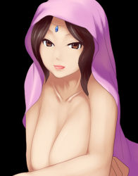 Rule 34 | 1girl, aimee, black background, breasts, brown eyes, brown hair, female focus, fire emblem, fire emblem: path of radiance, large breasts, long hair, mafen, nintendo, simple background, solo