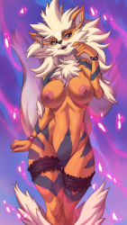 Rule 34 | 1girl, 2020, absurdres, alanscampos, arcanine, breasts, cleft of venus, creatures (company), furry, game freak, gen 1 pokemon, highres, nintendo, nipples, nude, pokemon, pokemon (creature), pussy, solo