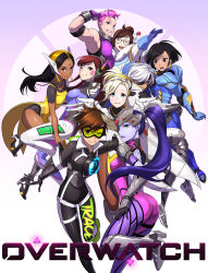 Rule 34 | 6+girls, ;), absurdres, acronym, alternate color, alternate eye color, alternate hair length, alternate hairstyle, ana (overwatch), animification, armor, armored boots, ass, back cutout, back tattoo, biceps, black-framed eyewear, black eyes, black gloves, black hair, black jacket, blonde hair, blue eyes, blue gloves, blue sky, bodysuit, bomber jacket, boots, braid, breasts, brown eyes, brown hair, character name, chest harness, closed eyes, clothes writing, clothing cutout, coat, colored skin, copyright name, cowboy shot, cyborg, d.va (overwatch), dark-skinned female, dark skin, dress, earrings, emblem, eye of horus, eyelashes, eyeliner, eyepatch, facepaint, facial mark, facial tattoo, flexing, forehead jewel, fur-trimmed jacket, fur coat, fur trim, glasses, gloves, goggles, greaves, green-tinted eyewear, hair bun, hair ornament, hair stick, hair tie, hair tubes, halo, hand up, harness, head-mounted display, headgear, headphones, high heel boots, high heels, high ponytail, highres, jacket, jewelry, kalua (artist), knee boots, knee pads, leather, leather jacket, leg up, lipstick, logo, long hair, long sleeves, looking at viewer, makeup, mascara, mechanical arms, mechanical halo, mechanical wings, medium breasts, mei (overwatch), mercy (overwatch), multiple girls, muscular, muscular female, no headwear, one eye closed, overwatch, overwatch 1, pants, parka, parted lips, pauldrons, pelvic curtain, pharah (overwatch), pink hair, pointing, pointing at viewer, ponytail, power armor, power suit, purple hair, purple lips, purple skin, ribbed bodysuit, salute, scar, scar across eye, scar on face, short hair, shoulder armor, shoulder pads, side braids, side slit, single hair bun, single mechanical arm, skin tight, sky, sleeveless, smile, snowflake hair ornament, spiked hair, spread wings, strap, stud earrings, swept bangs, symmetra (overwatch), tattoo, teeth, thigh boots, thigh strap, thighhighs, thighs, tight clothes, tight pants, tinted eyewear, tracer (overwatch), turtleneck, vambraces, visor, whisker markings, white gloves, white hair, widowmaker (overwatch), wings, winter clothes, winter coat, yellow dress, yellow eyes, zarya (overwatch)