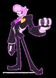 Rule 34 | 1boy, animated, animated gif, atomi-cat, bouncing, formal, full body, heart, lewis (mystery skulls), male focus, mystery skulls, necktie, pink eyes, pink hair, skeleton, solo, standing, suit, transparent background, watermark, web address