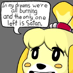 Rule 34 | animal crossing, english text, isabelle (animal crossing), nintendo, source request, speech bubble