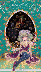 Rule 34 | 1girl, adapted costume, alternate costume, artist name, ascot, blush, bow, bowtie, closed eyes, dress, dual persona, embellished costume, english text, engrish text, floral background, floral print, flower, frills, full body, green hair, hair flower, hair ornament, head wreath, high heels, highres, juliet sleeves, kazami yuuka, leaf, lips, lipstick, long sleeves, looking at viewer, makeup, open mouth, pantyhose, patterned legwear, pinstripe pattern, print legwear, profile, puffy sleeves, ranguage, red dress, red eyes, red footwear, ribbon, ruffled shirt, shoes, short hair, sitting, sleeve garter, solo, striped clothes, striped dress, striped ribbon, sunflower, takatora, text focus, thighhighs, touhou