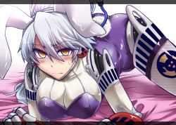 Rule 34 | 1girl, android, animal ears, atlus, blush, breasts, rabbit ears, rabbit tail, dark persona, empty eyes, headphones, labrys (persona), large breasts, long hair, megami tensei, persona, persona 4, persona 4: the ultimate in mayonaka arena, ponytail, rabbit girl, segami daisuke, shadow (persona), shadow labrys, shin megami tensei, silver hair, solo, tail, wavy mouth, yellow eyes