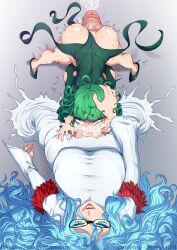 Rule 34 | 1futa, 1girl, absurdres, all the way through, ass, big belly, bralines, breasts, cheek bulge, cum, cum in ass, cum in mouth, cum through, curvy, deep penetration, deepthroat, excessive cum, fellatio, futa with female, futanari, green hair, hand on another&#039;s head, highres, huge ass, huge penis, inflation, large breasts, large testicles, multiple girls, one-punch man, oral, penis, psykos, rolling eyes, size difference, small breasts, stomach bulge, tatsumaki, testicles, the golden smurf, thick thighs, thighs, uncensored, waru-geli, wide hips