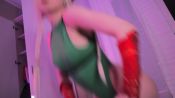 Rule 34 | 1other, androgynous, animated, ass, sound, blonde hair, bulge, cammy white, cammy white (cosplay), cosplay, leotard, newhalf, non-asian, photo (medium), street fighter, tagme, thong, v, video