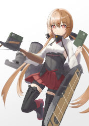 Rule 34 | 1girl, bike shorts, black bow, black shorts, bow, bow (weapon), breasts, brown eyes, brown hair, cosplay, crossbow, hair bow, hair ornament, hairclip, hakama, hakama short skirt, hakama skirt, highres, holding, holding crossbow, holding weapon, japanese clothes, kantai collection, long hair, low twintails, red hakama, rigging, shorts, shorts under skirt, skirt, small breasts, solo, standing, standing on one leg, taihou (kancolle), taihou (kancolle) (cosplay), tashkent (kancolle), twintails, weapon, yuki 4040