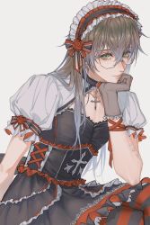 Rule 34 | 1boy, blue hair, bow, bow hairband, choker, cowboy shot, cross, cross-laced clothes, cross choker, crossdressing, dress, ear piercing, flower, frilled dress, frilled gloves, frilled hairband, frills, glasses, gloves, gothic lolita, hair between eyes, hair bow, hairband, highres, hilvison1, ike eveland, lace, lolita fashion, lolita hairband, long hair, looking at viewer, male focus, multicolored hair, nijisanji, nijisanji en, pantyhose, piercing, puffy short sleeves, puffy sleeves, red flower, red rose, rose, short sleeves, simple background, smile, solo, striped clothes, striped legwear, striped pantyhose, virtual youtuber, white background
