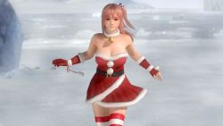Rule 34 | 1girl, 3d, breasts, christmas, cleavage, dead or alive, dead or alive 5, dress, female focus, highres, honoka (doa), large breasts, looking at viewer, official art, pink hair, santa costume, solo, tecmo, wallpaper